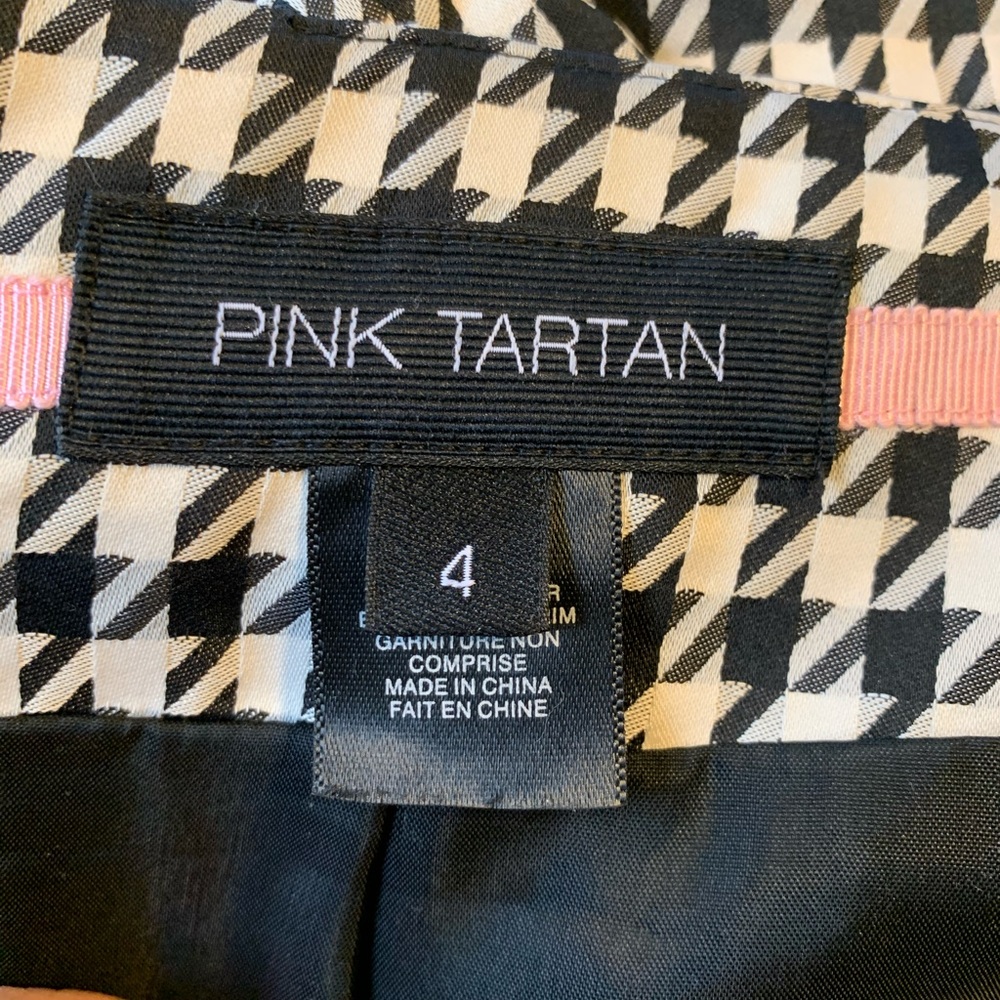 Pink Tartan Houndstooth Wide Pleat Skirt - Picture 3 of 5